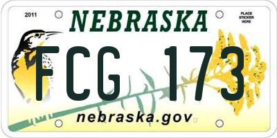 NE license plate FCG173