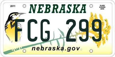 NE license plate FCG299