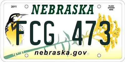 NE license plate FCG473