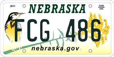 NE license plate FCG486