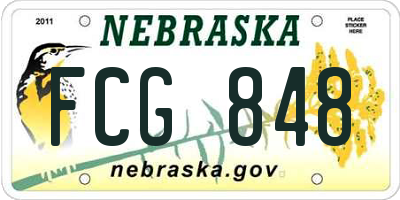 NE license plate FCG848