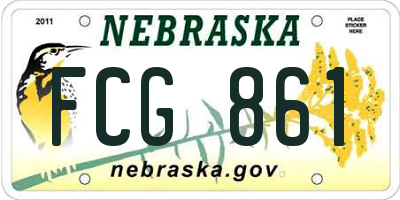 NE license plate FCG861