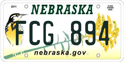 NE license plate FCG894