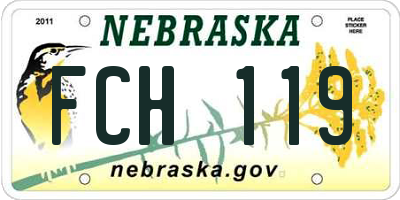 NE license plate FCH119