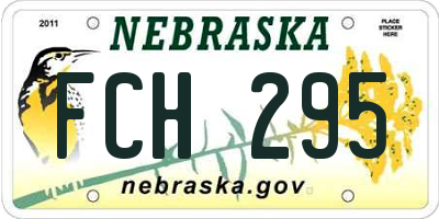NE license plate FCH295