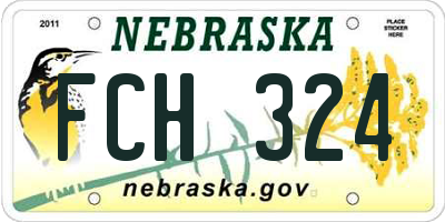 NE license plate FCH324