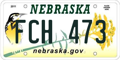 NE license plate FCH473