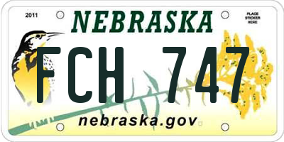 NE license plate FCH747