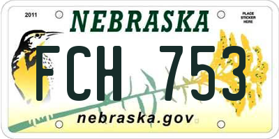 NE license plate FCH753