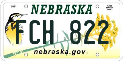 NE license plate FCH822