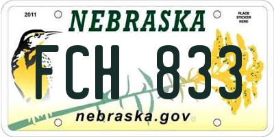 NE license plate FCH833