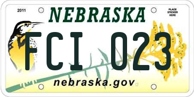NE license plate FCI023