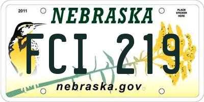 NE license plate FCI219