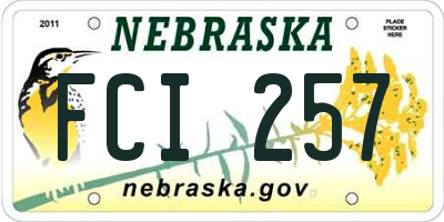 NE license plate FCI257