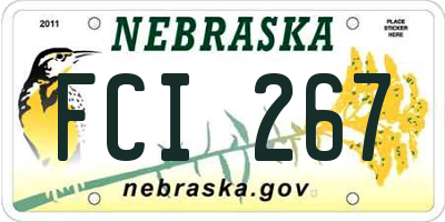 NE license plate FCI267