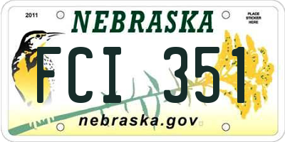 NE license plate FCI351