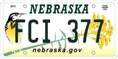 NE license plate FCI377