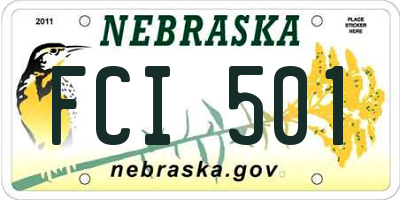 NE license plate FCI501