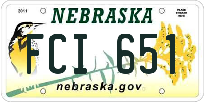 NE license plate FCI651