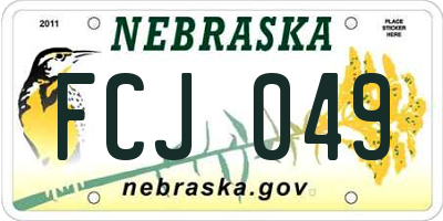 NE license plate FCJ049