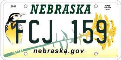 NE license plate FCJ159
