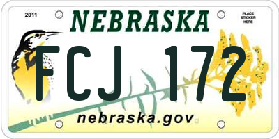 NE license plate FCJ172
