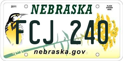 NE license plate FCJ240