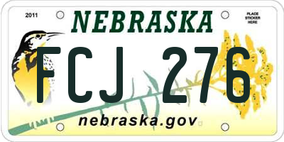 NE license plate FCJ276