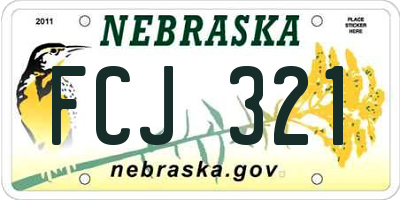 NE license plate FCJ321