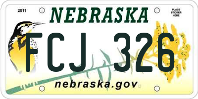 NE license plate FCJ326