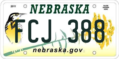 NE license plate FCJ388