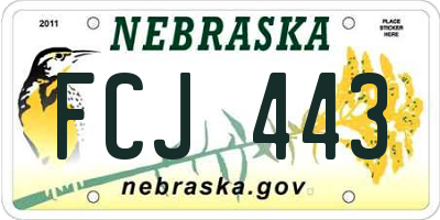 NE license plate FCJ443