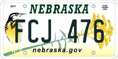 NE license plate FCJ476