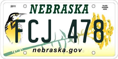 NE license plate FCJ478