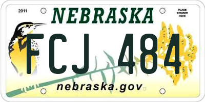 NE license plate FCJ484