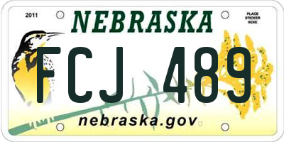NE license plate FCJ489