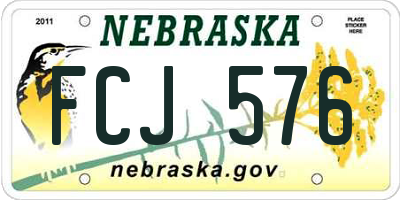 NE license plate FCJ576