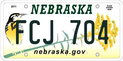 NE license plate FCJ704