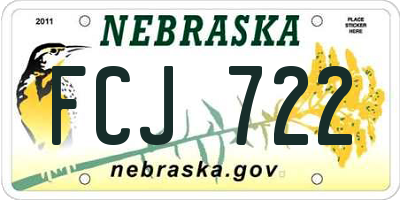 NE license plate FCJ722