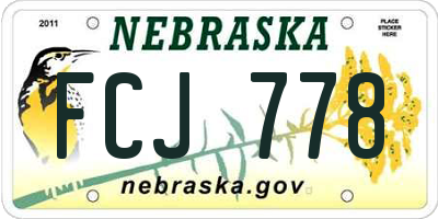 NE license plate FCJ778