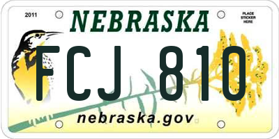 NE license plate FCJ810