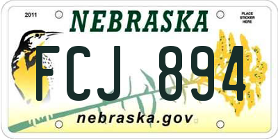 NE license plate FCJ894