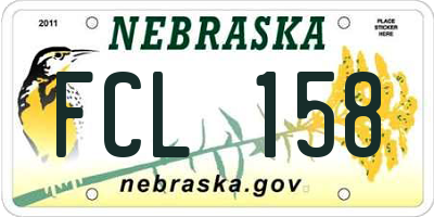 NE license plate FCL158
