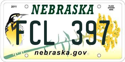 NE license plate FCL397