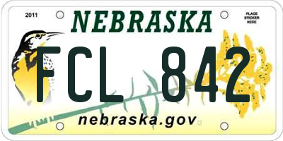 NE license plate FCL842