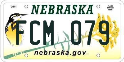 NE license plate FCM079
