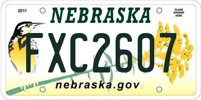 NE license plate FXC2607