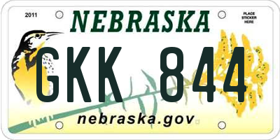 NE license plate GKK844