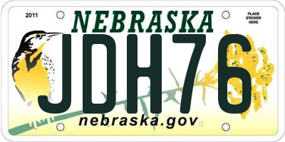 NE license plate JDH76