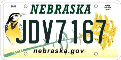 NE license plate JDV7167